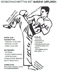 Kickbox-Anlaß in Cazis (Flugzettel: VoJaV)