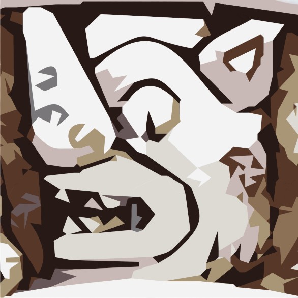 Symbol für der Monat 4 (Sotz) des Maya-Kalender.