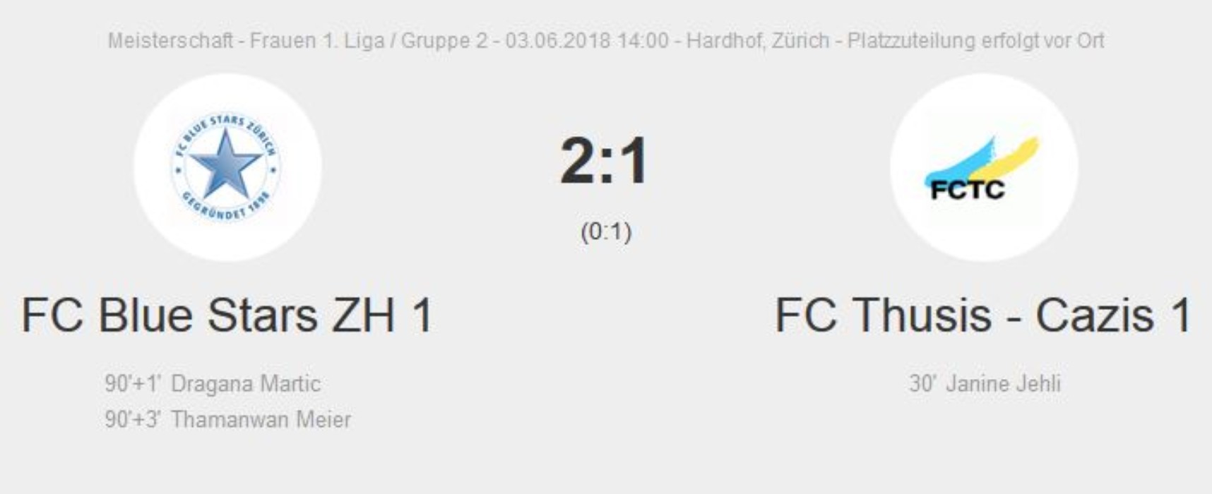 FC Thusis-Cazis gewinnt gegen FC Bad Ragaz, kann jedoch nicht Gruppensieger werden