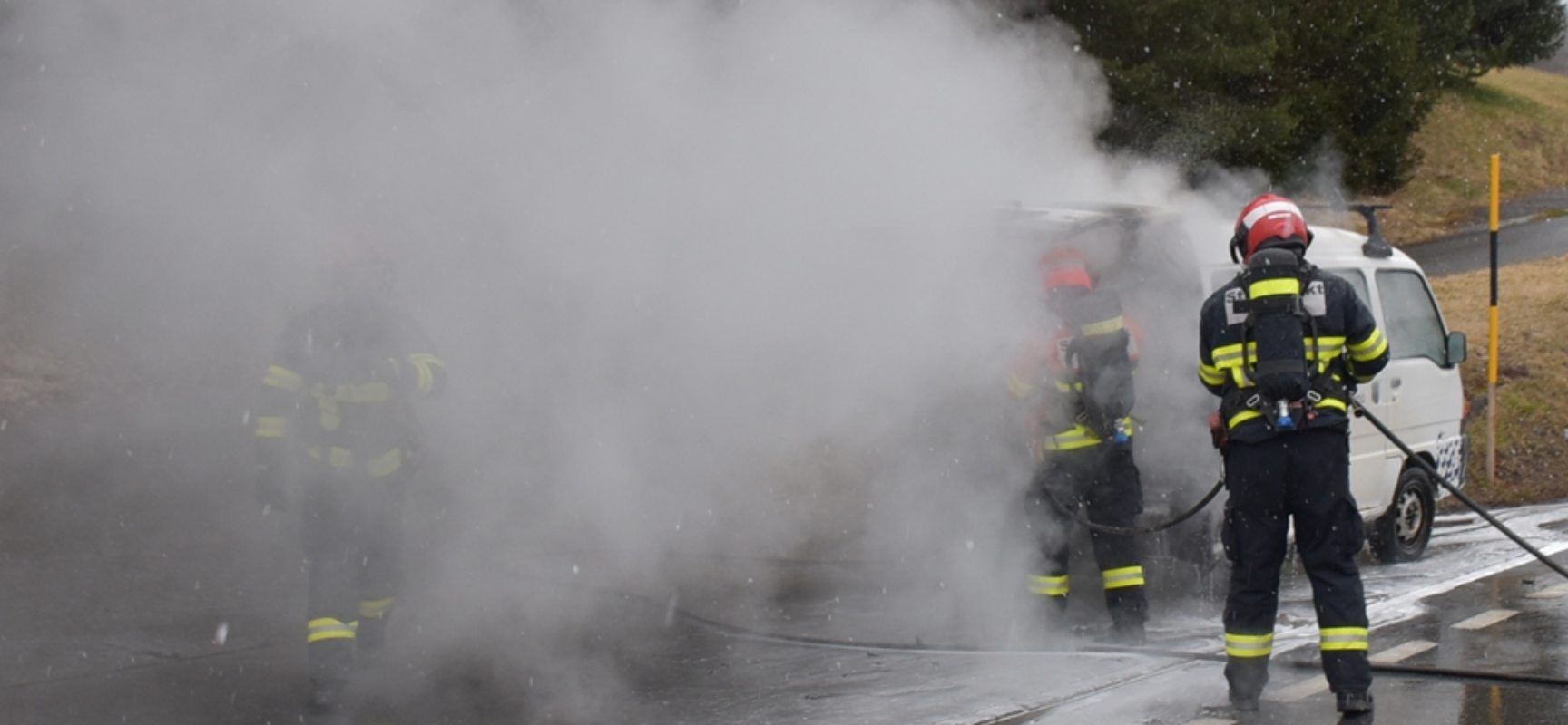 Lieferwagenbrand in Thusis: