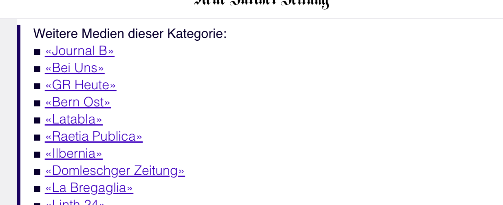 Domleschger Zeitung in anderen Medien
