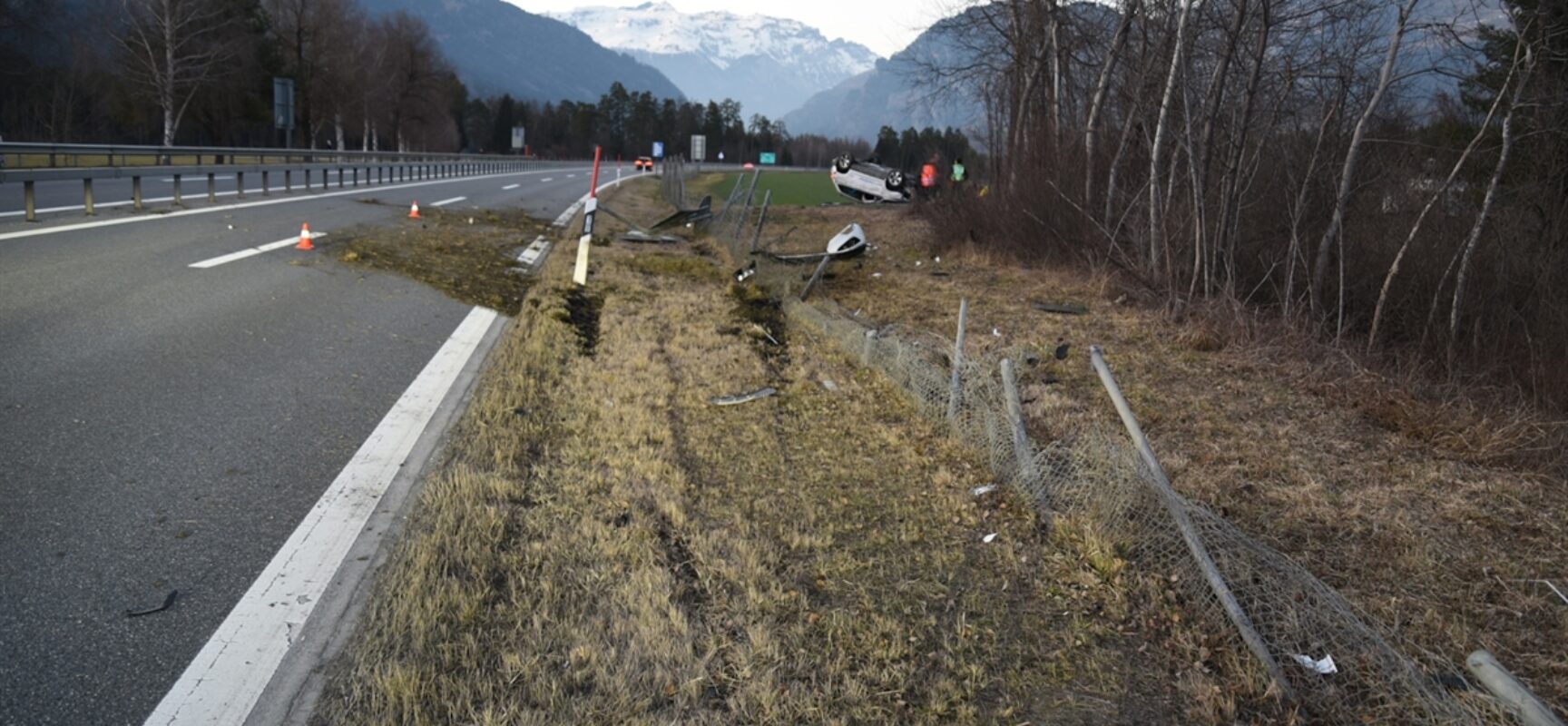 Unfall auf A13 in Cazis