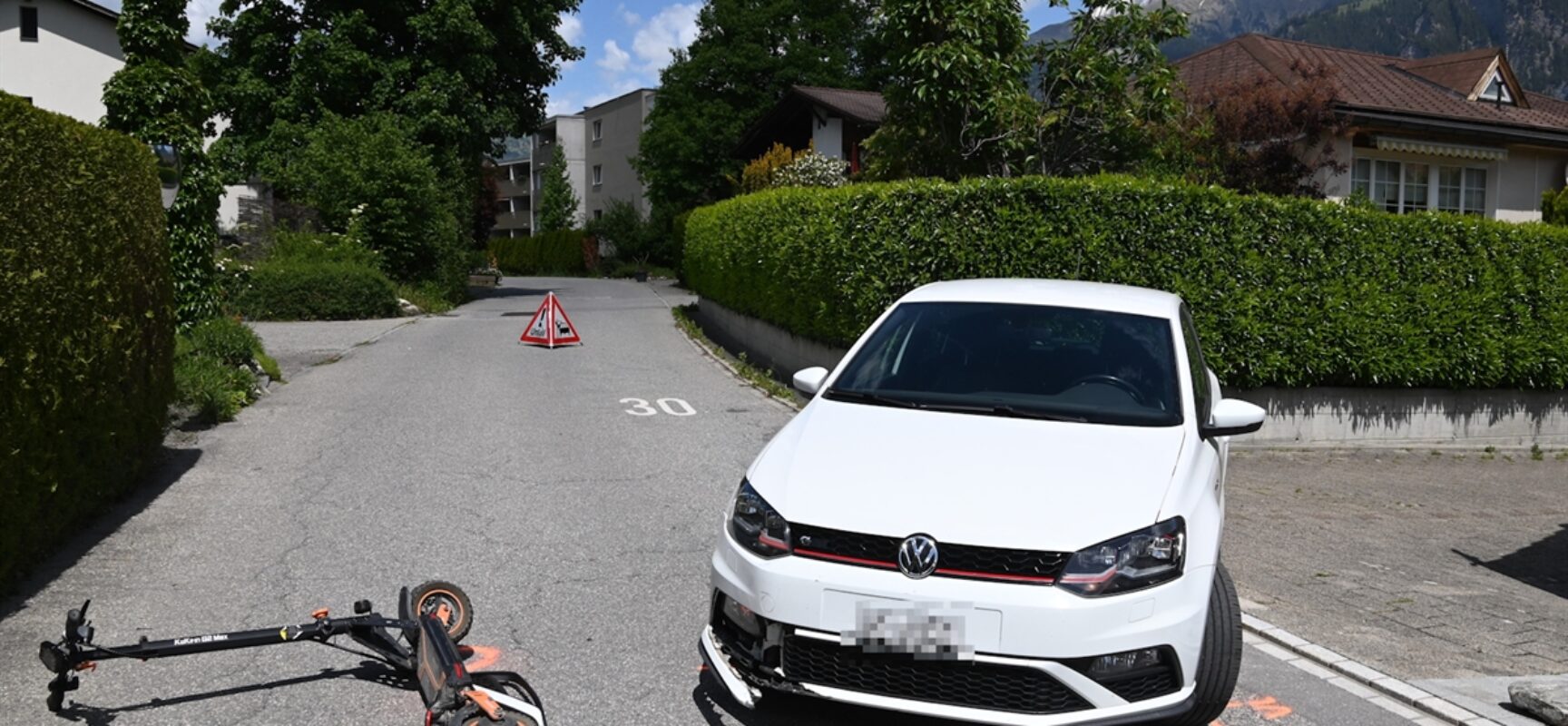 Unfall in Thusis am Caznerweg