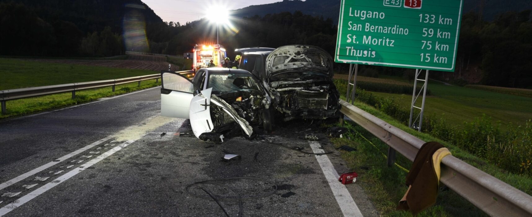 Unfall in Bonaduz: Frühmorgendliche Frontalkollision