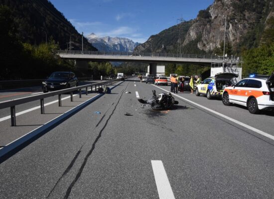 Schwerer Unfall auf der A13 bei Rothenbrunnen