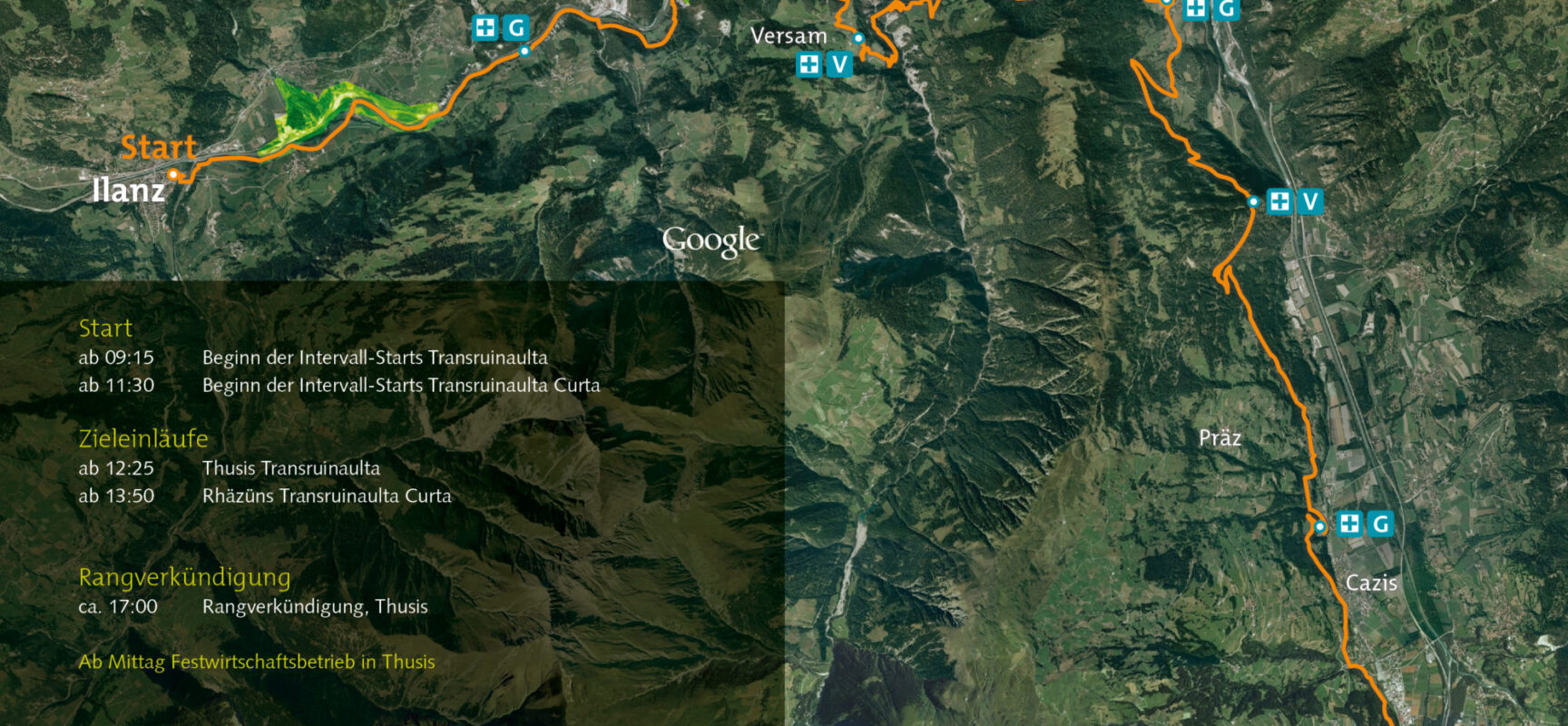 Transruinaulta-Lauf von Ilanz bis Thusis