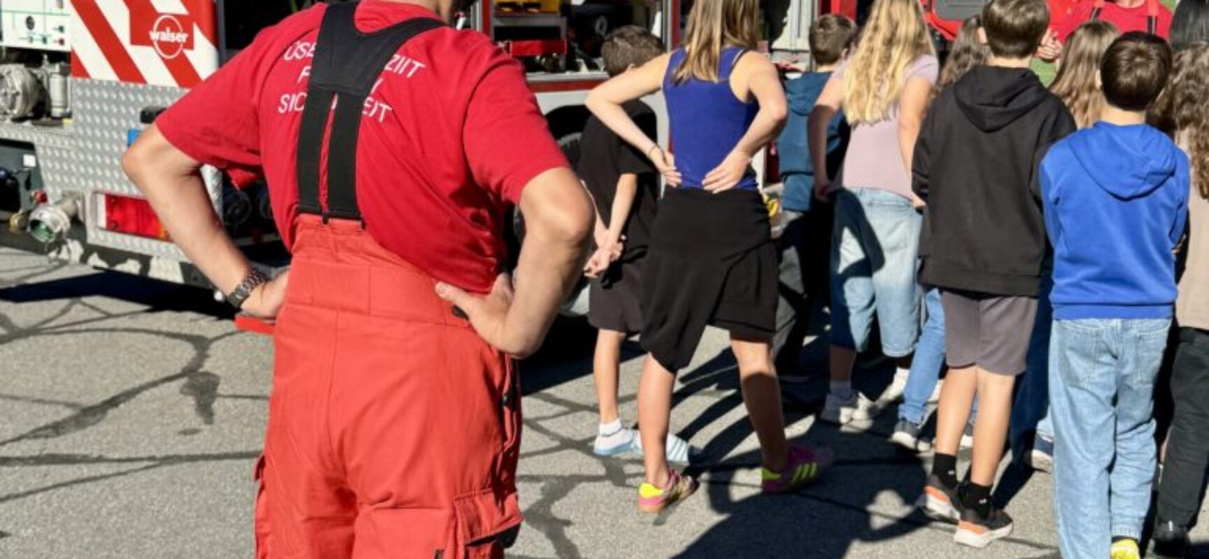 Übung einer Evakuierung an der Schule Cazis