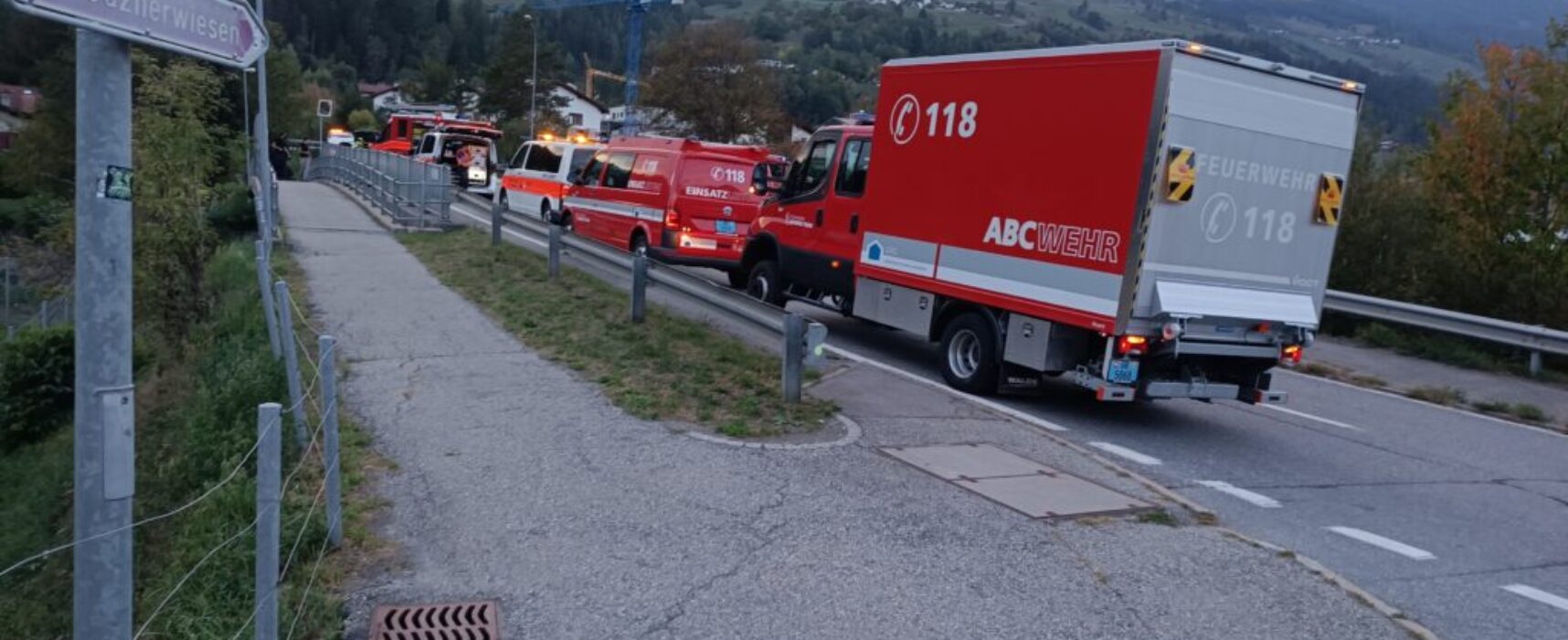 Unfall an der Fürstenauerstraße in Thusis bei der Abzweigung zu den Caznerwiesen